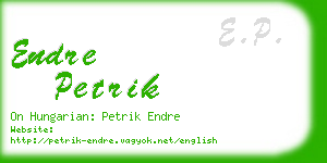 endre petrik business card